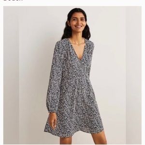 Boden V neck fit and flare tea dress